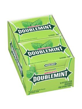 WRIGLEY'S DOUBLEMINT Mint Gum Chewing Gum Bulk Pack, 15 Stick (Pack of 10) NEW